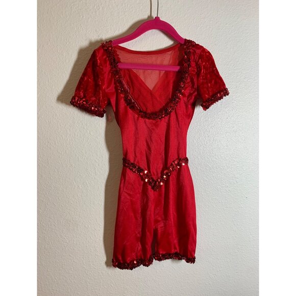 Curtain Call Costumes Dance Gymnastics Leotard Costume Girls XS Red AC10 - Picture 3 of 5